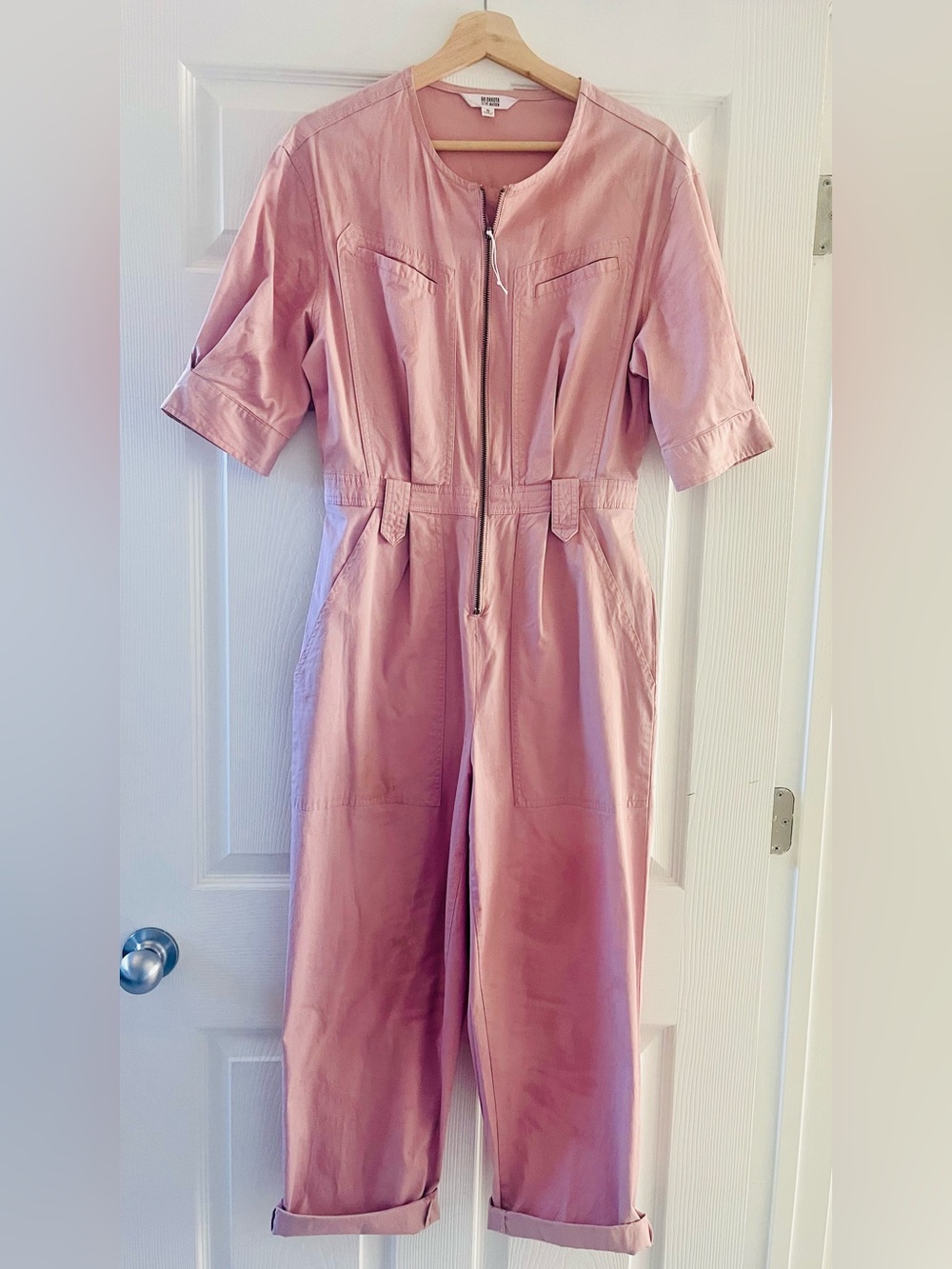BB Dakota Pink Short-Sleeve Utility Jumpsuit